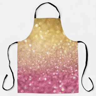 Gold Pink Bokeh: Abstract Lights Apron