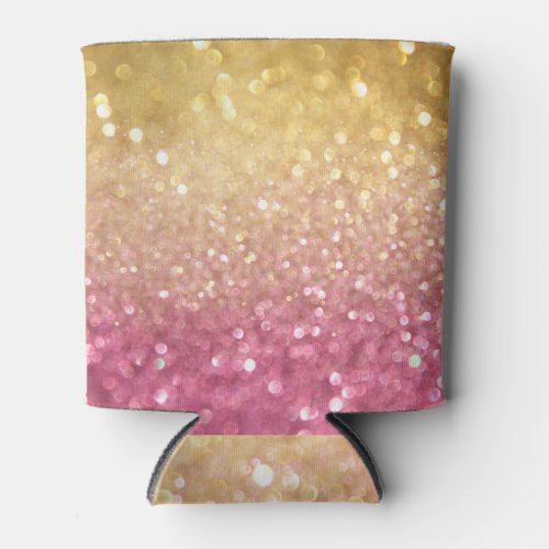 Gold Pink Bokeh Abstract Lights Can Cooler