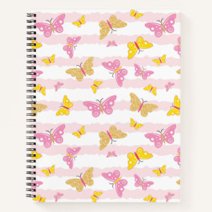Gold & Pink Butterfly Notebook