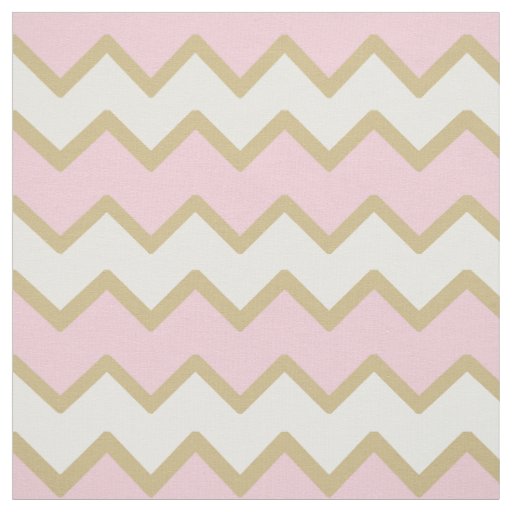 Gold Pink Chevron Baby Girl Fabric
