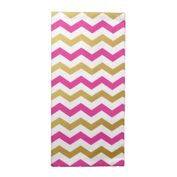 Gold & Pink Chevron Pattern Cloth Napkins by EnduringMoments at Zazzle