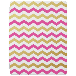 Gold & Pink Chevron Pattern iPad Case