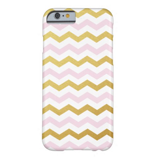 Gold  Pink Chevron Pattern iPhone 6 Case