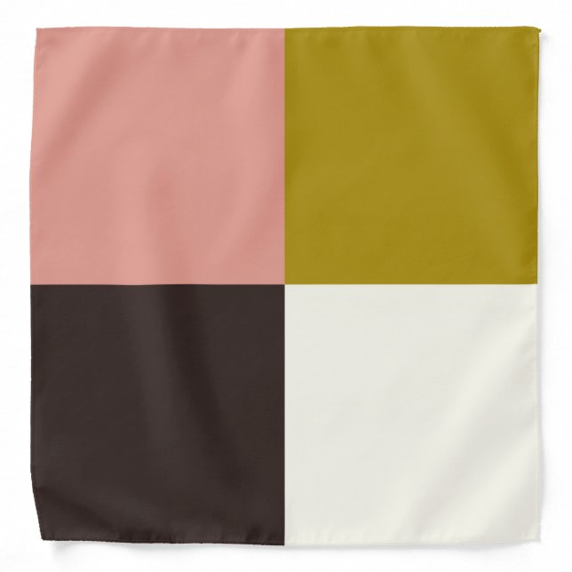 Gold Pink Chocolate Ivory Bandana (Front)