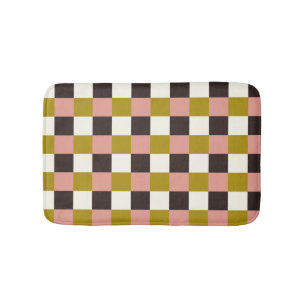 Gold Pink Chocolate Ivory Bathroom Mat