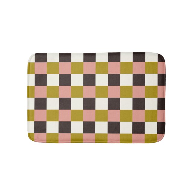 Gold Pink Chocolate Ivory Bathroom Mat (Front)