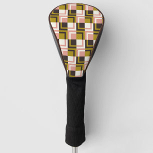 Gold Pink Chocolate Ivory Plaid Golf Head Cover