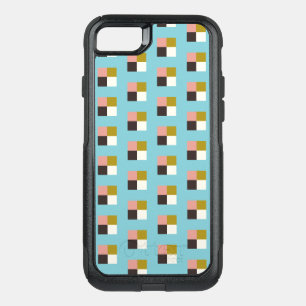 Gold Pink Chocolate Ivory Square Pattern OtterBox Commuter iPhone SE/8/7 Case