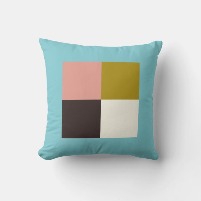 Gold Pink Chocolate Ivory Throw Pillow (Front)