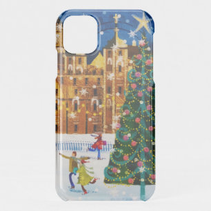 Gold Pink Christmas Winter Ice Skating  iPhone 11 Case