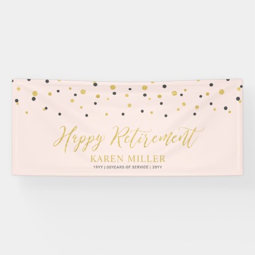 Gold & Pink Confetti | Happy Retirement Party