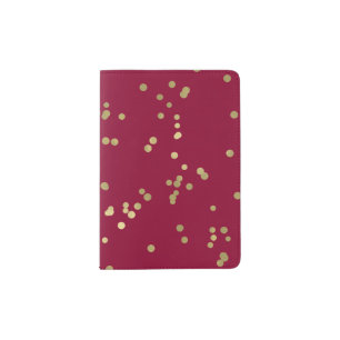 Gold Pink Confetti Passport Holder