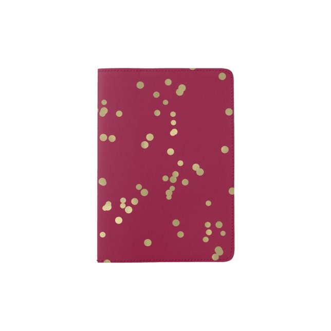Gold Pink Confetti Passport Holder (Front)