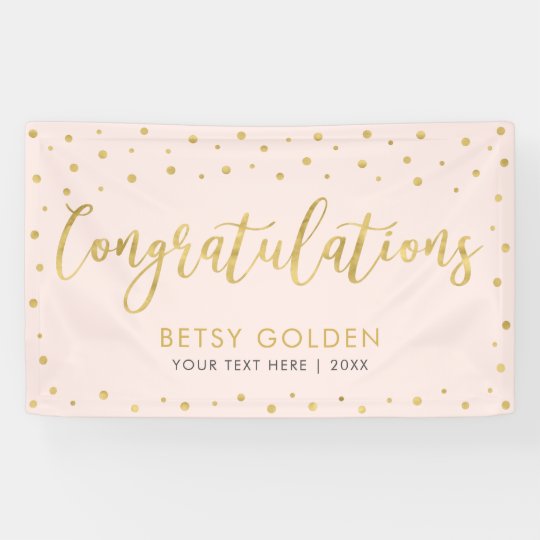 Gold Pink Congratulations Party Event Banner Zazzle Com