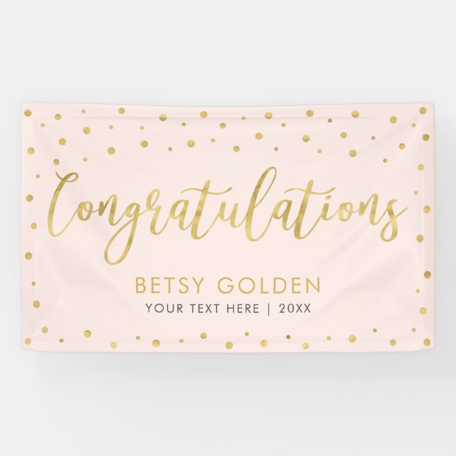 Gold & Pink | Congratulations Party, Event Banner (Horizontal)