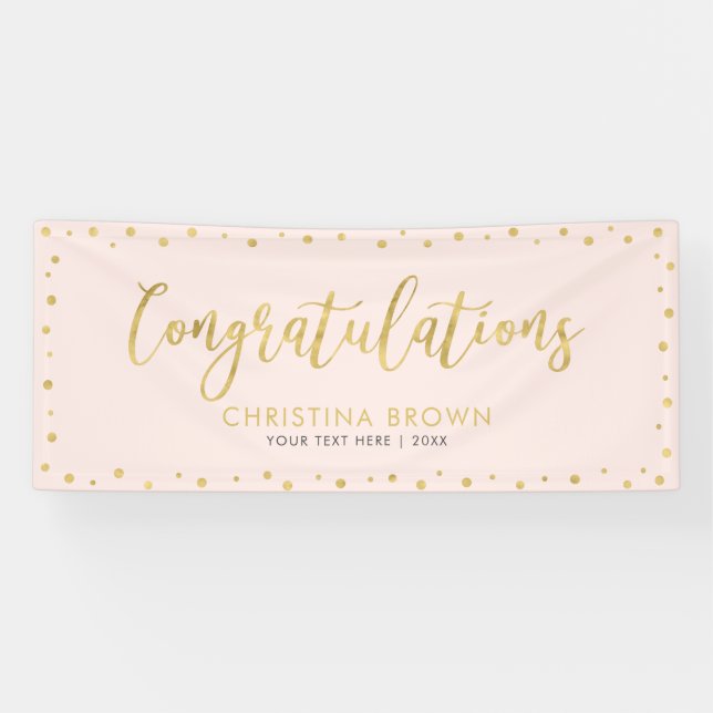 Gold & Pink | Congratulations Party, Event Banner (Horizontal)