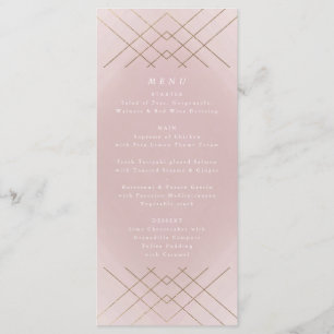 Gold Pink Elegance Diamond Geo Deco Wedding Menu