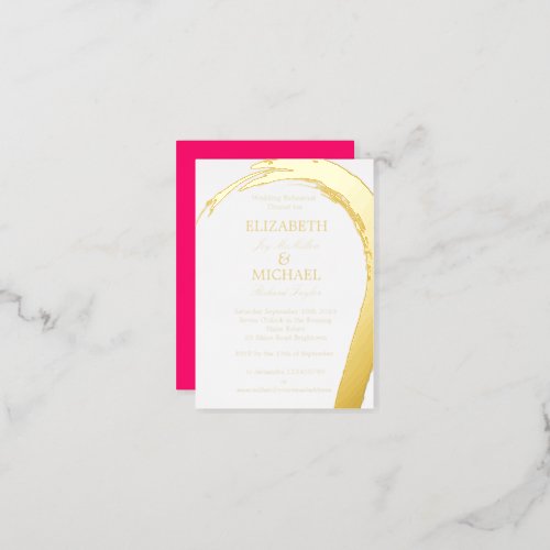 Gold Pink Elegant Formal Wedding Rehearsal Dinner  Foil Invitation