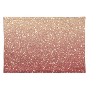 Gold Pink Faux Glitter Placemat
