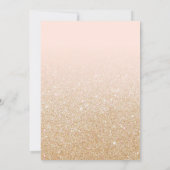 Gold Pink Faux Sparkly Glitter Ombre Baby Shower Invitation (Back)