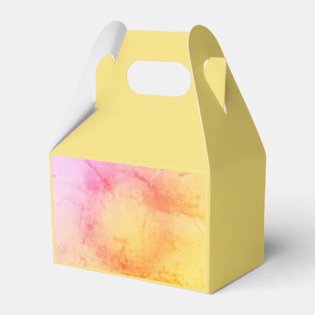 Gold & Pink Favor Box for Events (Front Side)