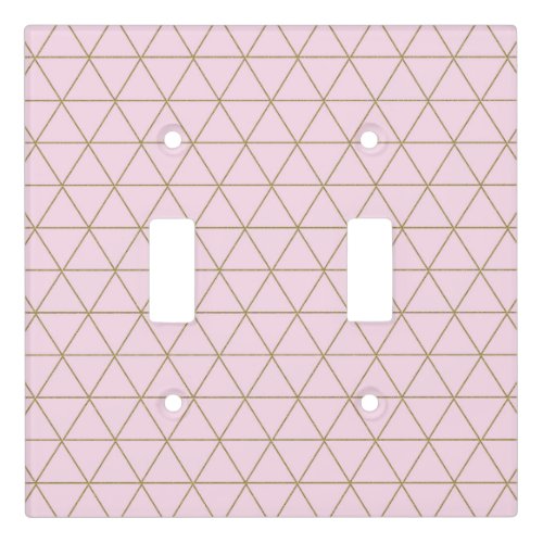 Gold Pink Geometric Triangles Boho Glam Minimal Light Switch Cover