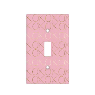 Gold Pink Girly Glam XOXO Light Switch Cover