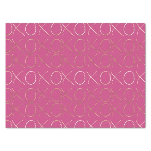 Gold Pink Girly Glam XOXO Love Tissue Paper