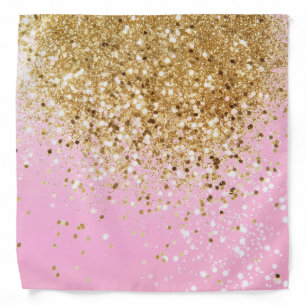 Gold Pink Glitter #1 Bandana