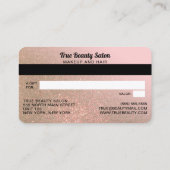 Gold Pink Glitter Credit Card Gift Certificate (Back)