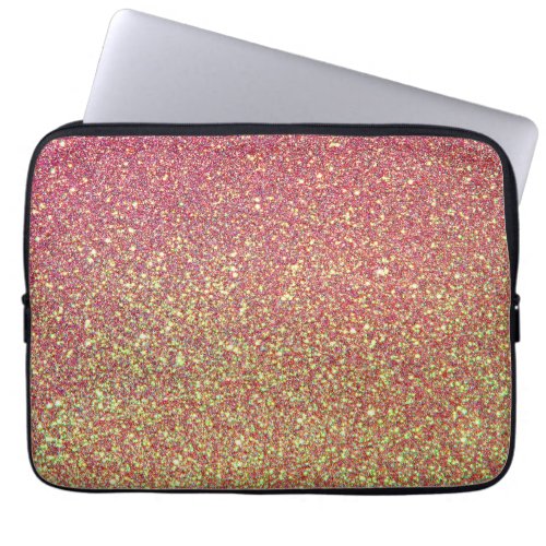 Gold Pink Glitter Texture Laptop Sleeve
