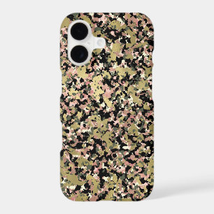 Gold Pink Green Black Camouflage Pattern Print iPhone 17 Case