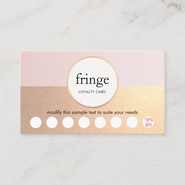 Gold PINK Hair Salon 8 Punch Loyalty (Front)