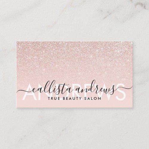 Gold Pink Holographic Ombre Makeup Hair Salon Business Card