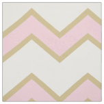 Gold Pink Large Chevron Baby Girl Fabric