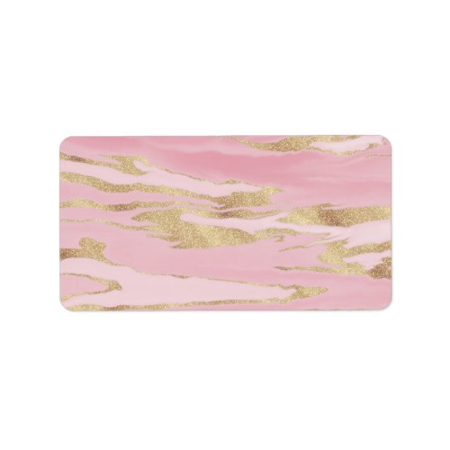 Gold Pink Marble Abstract Painting Label