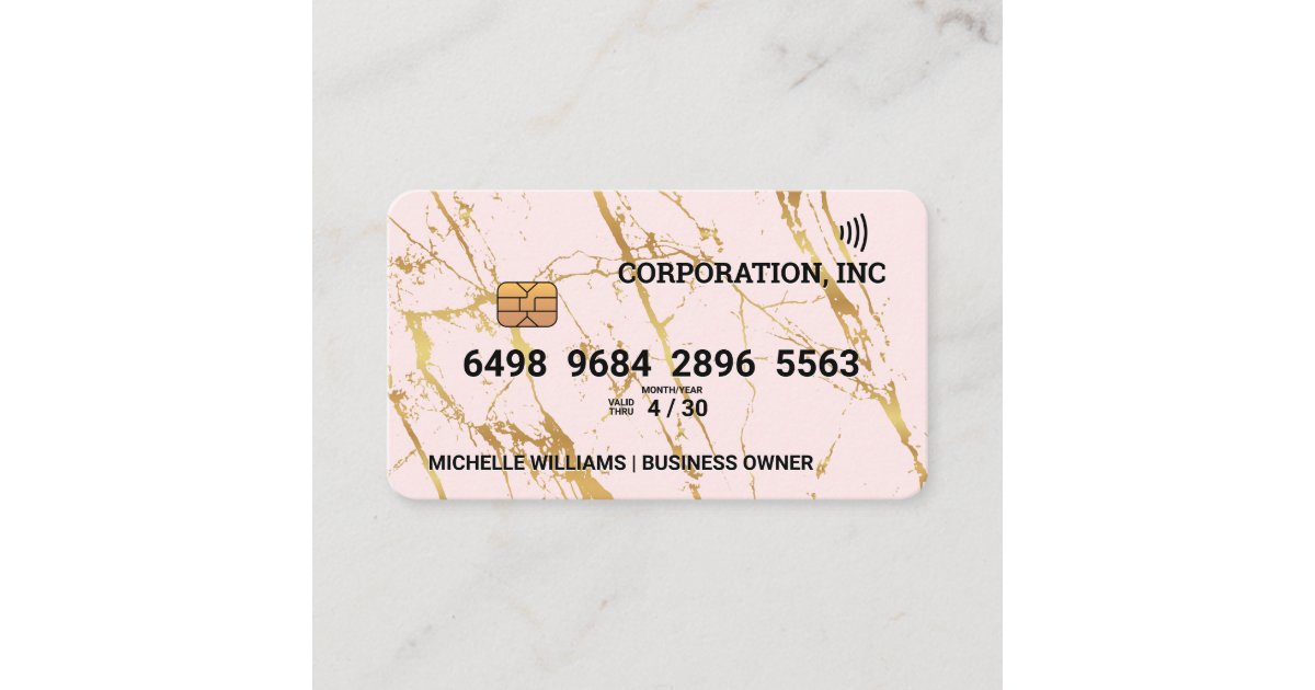 Pink Debbit Card Gold Pink Marble | Debit Card Style | Zazzle