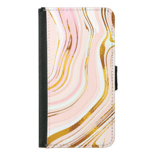 Gold Pink Marble: Luxurious Design. Samsung Galaxy S5 Wallet Case