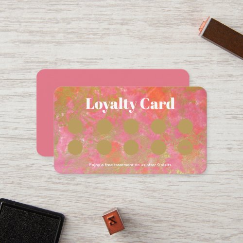 Gold Pink Marble Make up artist Loyalty Card