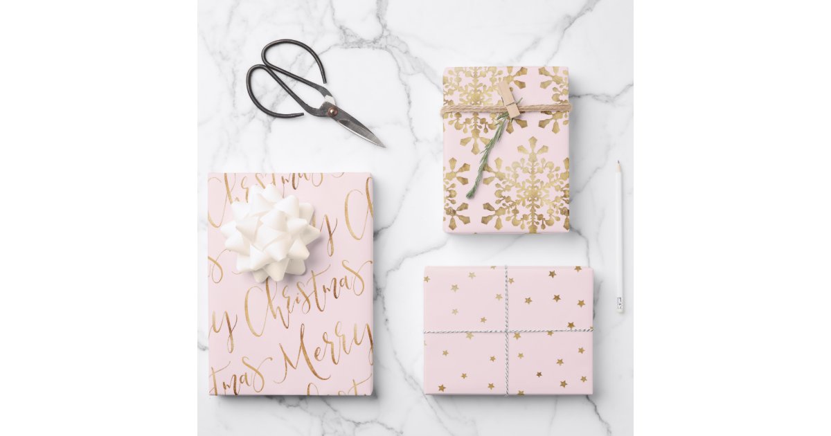 Gold Faux Foil Merry Christmas Black Wrapping Paper Sheets, Zazzle
