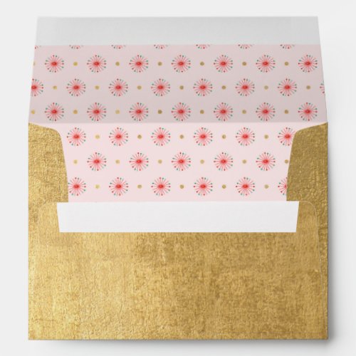 Gold Pink Metallic Christmas Envelope