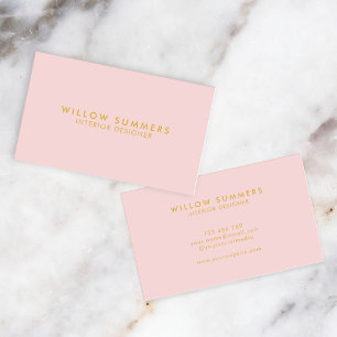 Gold Pink Modern Minimal Professional Business Card