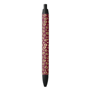 Gold Pink Ombre Leopard Print Pen