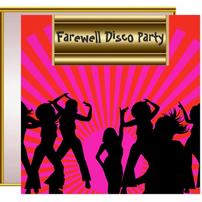 Gold pink Popular Disco Farewell Invitation  Zazzle.com
