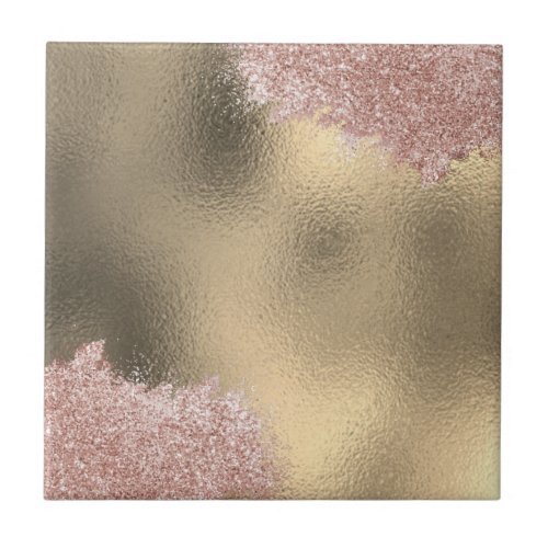 Gold pink rosegold glitter custom modern ceramic tile