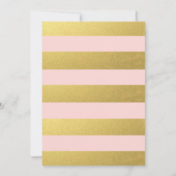 Gold Pink Stripes Custom Invitation | Zazzle