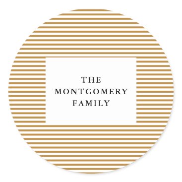 Gold Pinstripe Classic Round Sticker Gold Pinstripe Classic Round Sticker