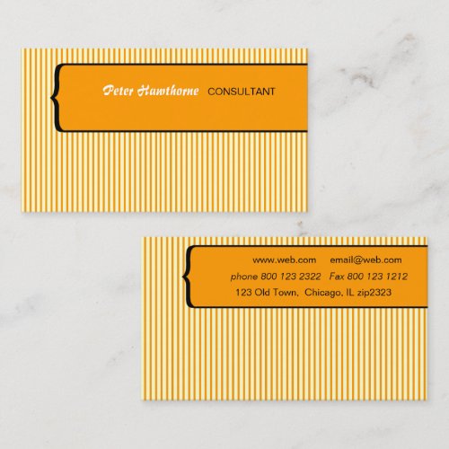 Pinstripes in Gold Bold Professional Business Cards