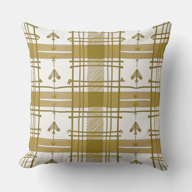 Gold Plaid pillow (Front)