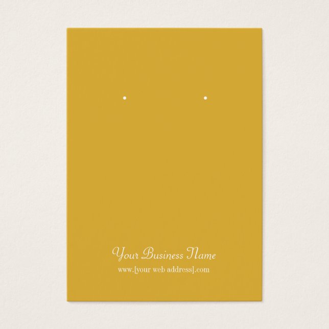 Gold Plain Simple Custom Earring Card (Front)